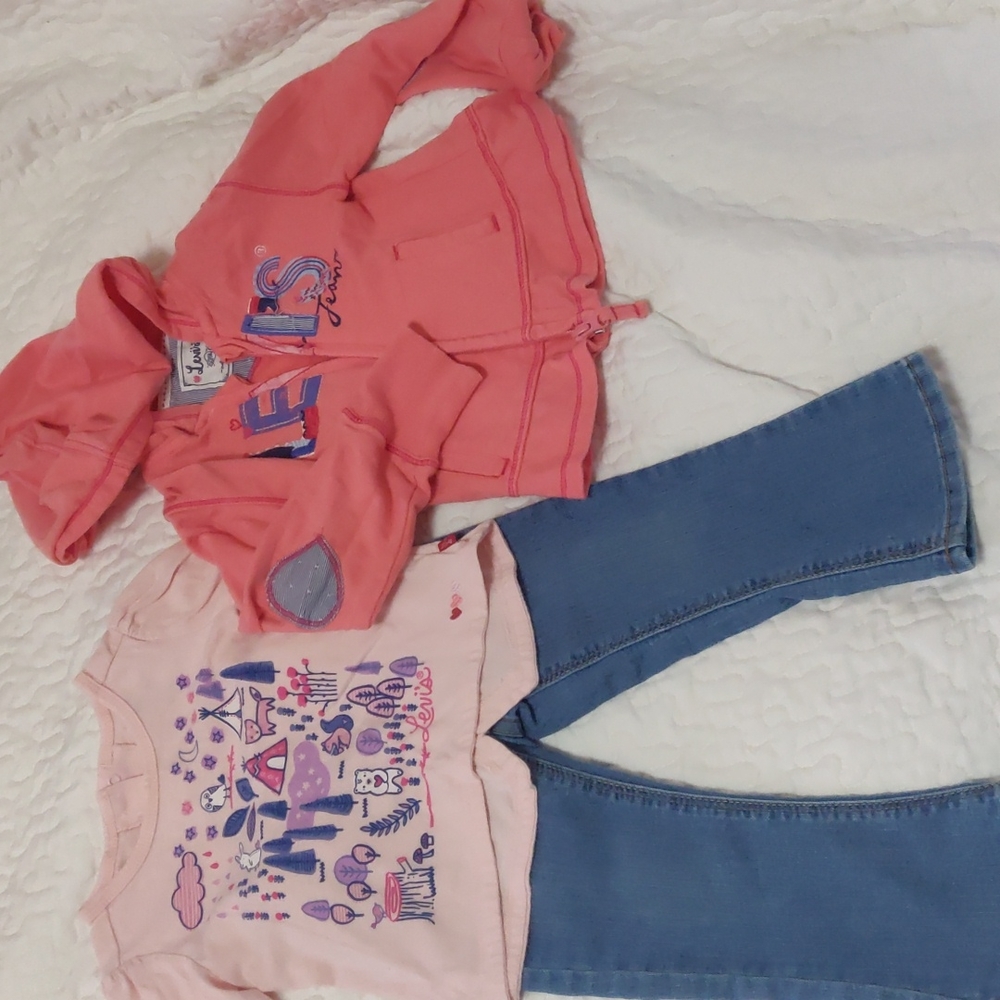 Bundle jeans, hoodie and top